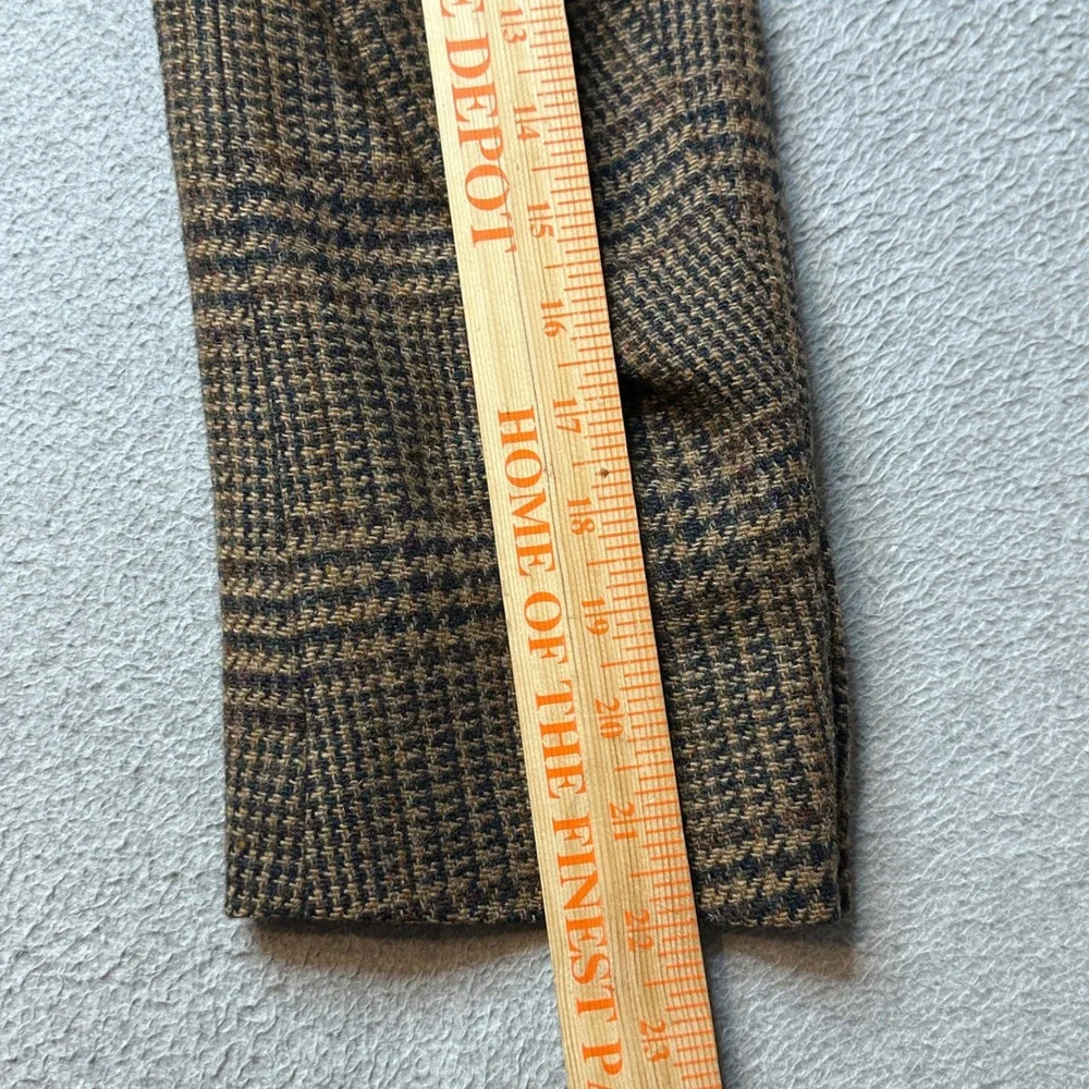 Vintage Hart Schaffner Marx Blazer Mens 42 Brown Glen Plaid Pure Virgin Wool 90s